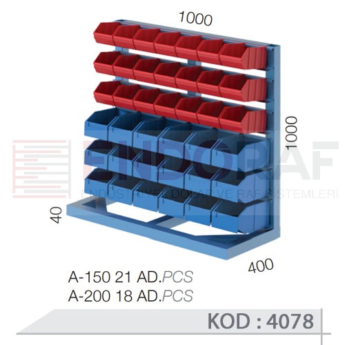 4078 KODLU 39 KUTULU SABİT TEK YÖNLÜ AVADANLIK STANDI