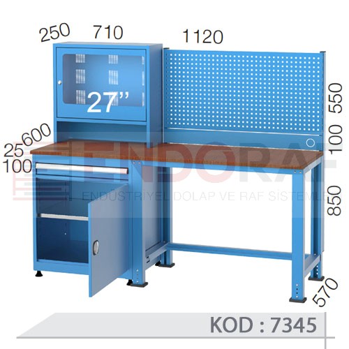 7345 KODLU TEK ÇEKMECELİ, KAPAKLI DOLAPLI, ASKI PANOLU 27' BİLGİSAYAR KABİNİ VE ÇALIŞMA MASASI 7345 KODLU TEK ÇEKMECELİ, KAPAKLI DOLAPLI, ASKI PANOLU 27' BİLGİSAYAR KABİNİ VE ÇALIŞMA MASASI