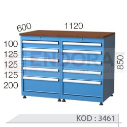 3461 KODLU 10 ÇEKMECELİ ÇALIŞMA TEZGAHI