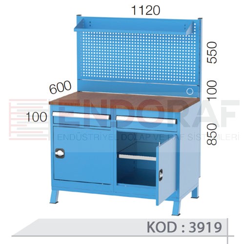 3919 KODLU 1 ÇEKMECELİ YARIM KAPILI 2 DOLAPLI ASKI PANOLU 112 CM KISA ÇALIŞMA TEZGAHI 3919 KODLU 1 ÇEKMECELİ YARIM KAPILI 2 DOLAPLI ASKI PANOLU 112 CM KISA ÇALIŞMA TEZGAHI