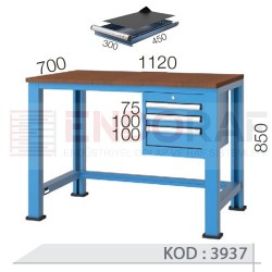 3937 KODLU 3 ÇEKMECELİ KISA ÇALIŞMA TEZGAHI