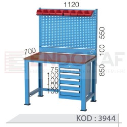 3944 KODLU 5 ÇEKMECELÍ ASKI PANOLU 112 CM KISA ÇALIŞMA TEZGAHI