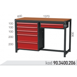 903400206 KODLU 6 ÇEKMECELİ ORTA BOY ÇALIŞMA TEZGAHI