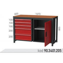 903401205 KODLU  5 ÇEKMECELİ 1 DOLAPLI ORTA BOY ÇALIŞMA TEZGAHI