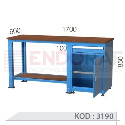 3190 KODLU 1 ÇEKMECELİ, YARIM KAPILI,TEK DOLAPLI ÇALIŞMA TEZGAHI