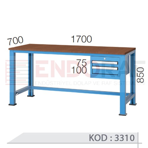 3310 KODLU 2 ÇEKMECELİ ÇALIŞMA TEZGAHI 3310 KODLU 2 ÇEKMECELİ ÇALIŞMA TEZGAHI