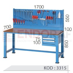3315 KODLU 2 ÇEKMECELİ PANOLU ÇALIŞMA TEZGAHI