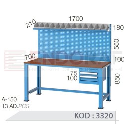 3320 KODLU AVADANLIK KUTULU, ASKI PANOLU, 2 ÇEKMECELİ ÇALIŞMA TEZGAHI