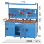 3595 KODLU 1 ÇEKMECELİ, 3 DOLAPLI , ASKI PANOLU, FLORASANLI, ELEKTRİK PANOLU ÇALIŞMA TEZGAHI