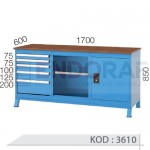 3610 KODLU 2 DOLAPLI, 5 ÇEKMECELİ 2 RAFLI ÇALIŞMA TEZGAHI