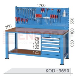 3650 KODLU ASKI PANOLU 5 ÇEKMECELİ ÇALIŞMA TEZGAHI