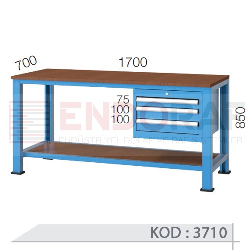 3710 KODLU 3 ÇEKMECELİ ÇALIŞMA TEZGAHI 3710 KODLU 3 ÇEKMECELİ ÇALIŞMA TEZGAHI