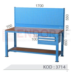 3714 KODLU  2 ÇEKMECELİ ASKI PANOLU RAFLI ÇALIŞMA TEZGAHı
