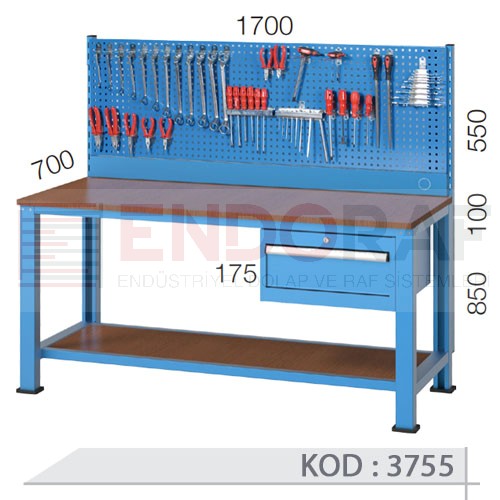 3755 KODLU 1 ÇEKMECELİ ASKI PANOLU ÇALIŞMA TEZGAHI 3755 KODLU 1 ÇEKMECELİ ASKI PANOLU ÇALIŞMA TEZGAHI
