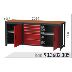 903602305 KODLU  5 ÇEKMECELİ 2 DOLAPLI ÇALIŞMA TEZGAHI