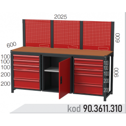 903611310 KODLU ASKI PANOLU 1 DOLAPLI 10 ÇEKMECELİ ÇALIŞMA TEZGAHI