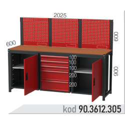 903612305 KODLU ASKI PANOLU 2 DOLAPLI 5 ÇEKMECELİ ÇALIŞMA TEZGAHI
