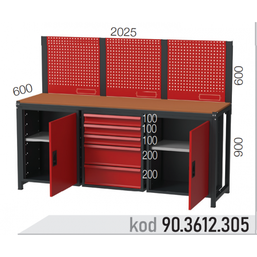903612305 KODLU ASKI PANOLU 2 DOLAPLI 5 ÇEKMECELİ ÇALIŞMA TEZGAHI 903612305 KODLU ASKI PANOLU 2 DOLAPLI 5 ÇEKMECELİ ÇALIŞMA TEZGAHI