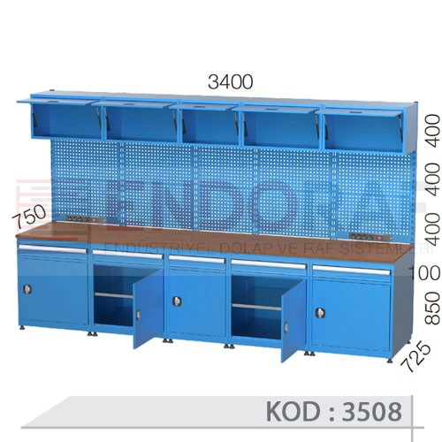 3508 KODLU 5 ADET ÇEKMECELİ KAPAKLI DOSYA DOLAPLI ELEKTRİKLİ ASKI PANOLU ÇALIŞMA TEZGAHI 3508 KODLU 5 ADET ÇEKMECELİ KAPAKLI DOSYA DOLAPLI ELEKTRİKLİ ASKI PANOLU ÇALIŞMA TEZGAHI