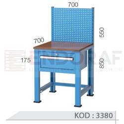 3380 KODLU  1 ÇEKMECELİ, ASKI PANOLU ÇALIŞMA TEZGAHI