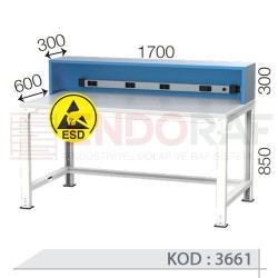 3661 KODLU ANTİSTATİK (ESD) KAPLI ELEKTRİK PRİZLİ ELEKTRONİKÇİ ÇALIŞMA TEZGAHI