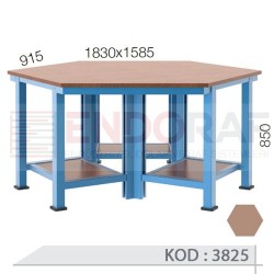 3825 KODLU  ÇEKMECESİZ ALTIGEN ÇALIŞMA TEZGAHI