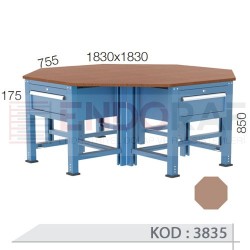 3835 KODLU 4 ÇEKMECELİ SEKİZGEN ÇALIŞMA TEZGAHI