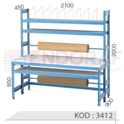 3412 KODLU 3 RAFLI AMBALAJ PAKETLEME MASASI
