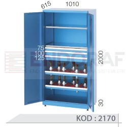 2170  KODLU 2 CNC TUTUCU RAFLI, 3 ÇEKMECELİ CNC TAKIM  DOLABI