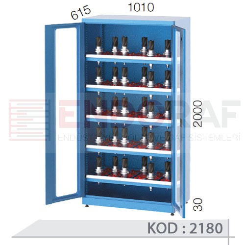 2180 KODLU 2 KAPAKLI, 5 ADET HAREKETLİ CNC TAKIM RAFLI CNC TAKIM DOLABI 2180 KODLU 2 KAPAKLI, 5 ADET HAREKETLİ CNC TAKIM RAFLI CNC TAKIM DOLABI