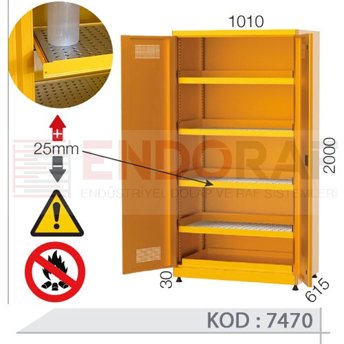 7470 KODLU 4 IZGARA RAFLI KİMYASAL MADDE SAKLAMA DOLABI 7470 KODLU 4 IZGARA RAFLI KİMYASAL MADDE SAKLAMA DOLABI