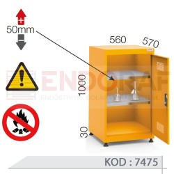 7475 KODLU 2 RAFLI KİMYASAL MADDE SAKLAMA DOLABI