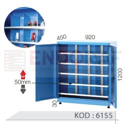 6155 KODLU 5 RAFLI, SEPERATÖRLÜ KISA MALZEME DOLABI