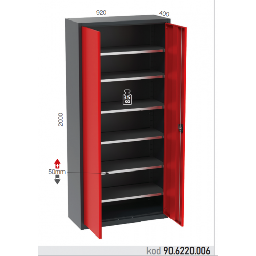 906220006 KODLU 6 RAFLI MALZEME DOLABI