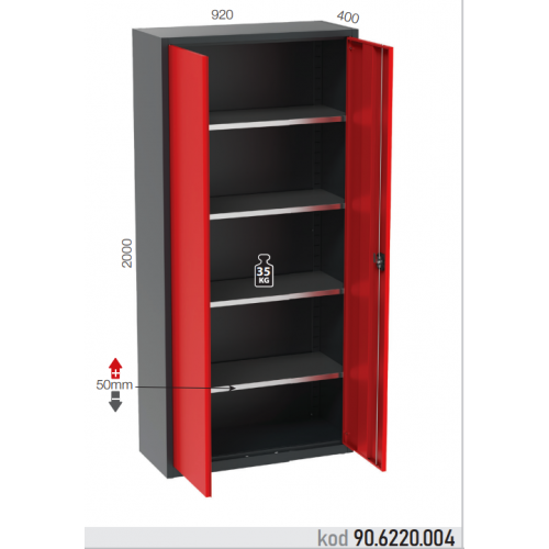 906220004 KODLU 4 RAFLI MALZEME DOLABI
