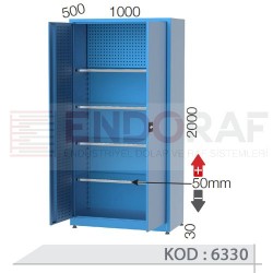 6330 KODLU 4 RAFLI, ASKI SACLI MALZEME DOLABI