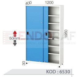 6530 KODLU 6 RAFLI, SAC SÜRGÜ KAPILI DOLAP
