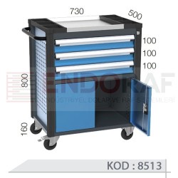 8513  KODLU 3 ÇEKMECELİ KAPAKLI DOLAPLI TAKIM ARABASI
