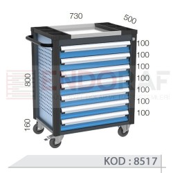 8517  KODLU 7 ÇEKMECELİ TAKIM ARABASI