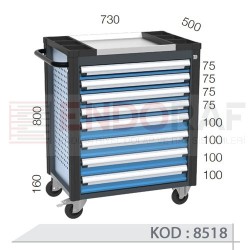 8518  KODLU 8 ÇEKMECELİ TAKIM ARABASI